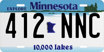 MN license plate 412NNC
