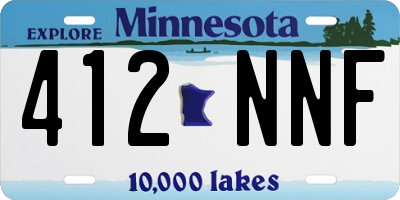 MN license plate 412NNF