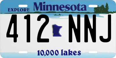 MN license plate 412NNJ