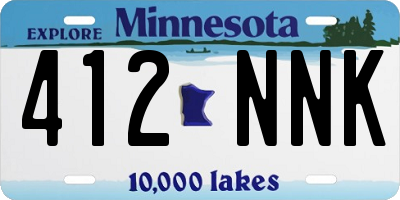 MN license plate 412NNK