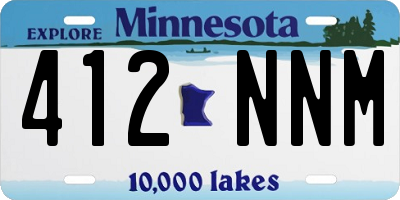 MN license plate 412NNM