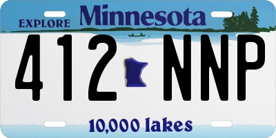 MN license plate 412NNP