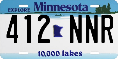 MN license plate 412NNR