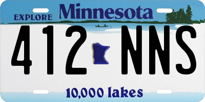 MN license plate 412NNS