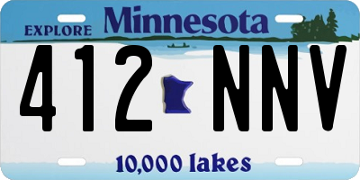 MN license plate 412NNV