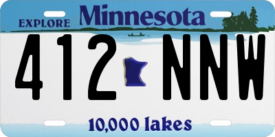 MN license plate 412NNW