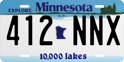 MN license plate 412NNX