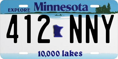 MN license plate 412NNY