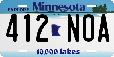 MN license plate 412NOA