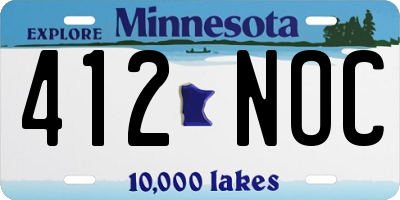 MN license plate 412NOC