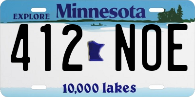 MN license plate 412NOE