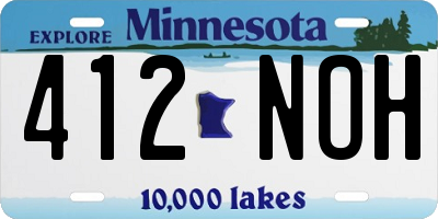 MN license plate 412NOH