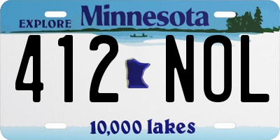 MN license plate 412NOL