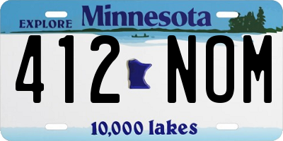 MN license plate 412NOM