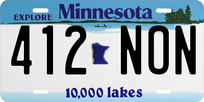 MN license plate 412NON