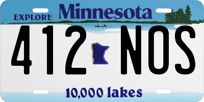 MN license plate 412NOS
