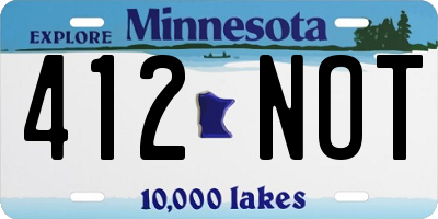 MN license plate 412NOT