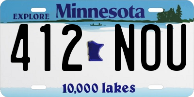 MN license plate 412NOU