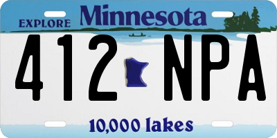 MN license plate 412NPA