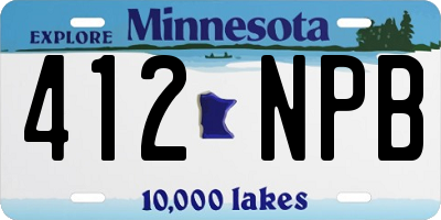 MN license plate 412NPB