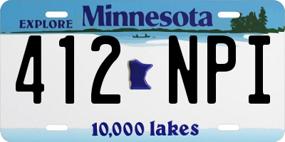 MN license plate 412NPI