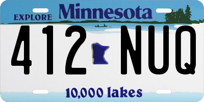 MN license plate 412NUQ