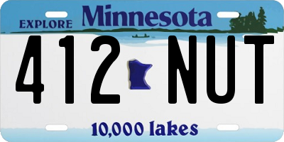 MN license plate 412NUT