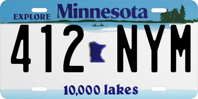 MN license plate 412NYM