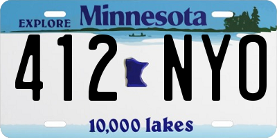 MN license plate 412NYO