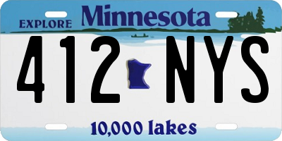 MN license plate 412NYS