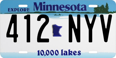 MN license plate 412NYV