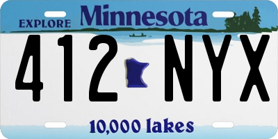 MN license plate 412NYX