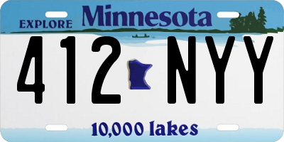 MN license plate 412NYY
