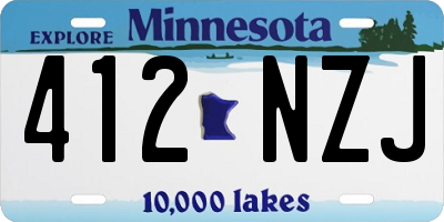 MN license plate 412NZJ