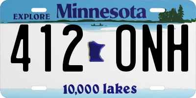 MN license plate 412ONH