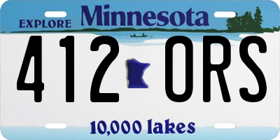 MN license plate 412ORS