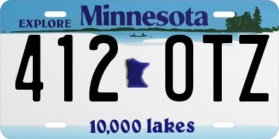 MN license plate 412OTZ