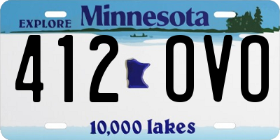 MN license plate 412OVO