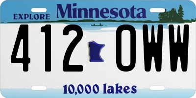MN license plate 412OWW