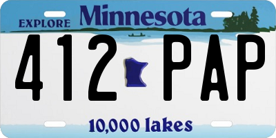 MN license plate 412PAP
