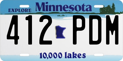 MN license plate 412PDM