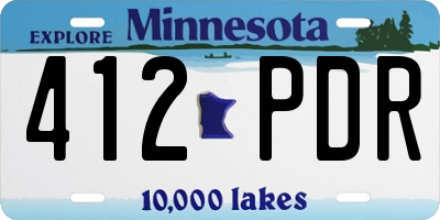 MN license plate 412PDR