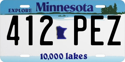 MN license plate 412PEZ