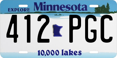 MN license plate 412PGC