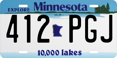 MN license plate 412PGJ