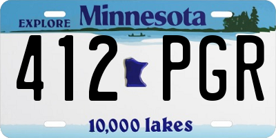 MN license plate 412PGR