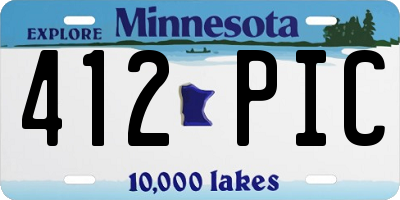 MN license plate 412PIC