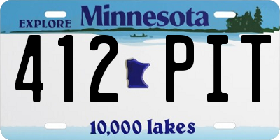 MN license plate 412PIT