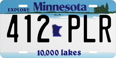 MN license plate 412PLR
