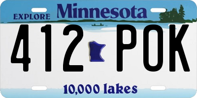 MN license plate 412POK